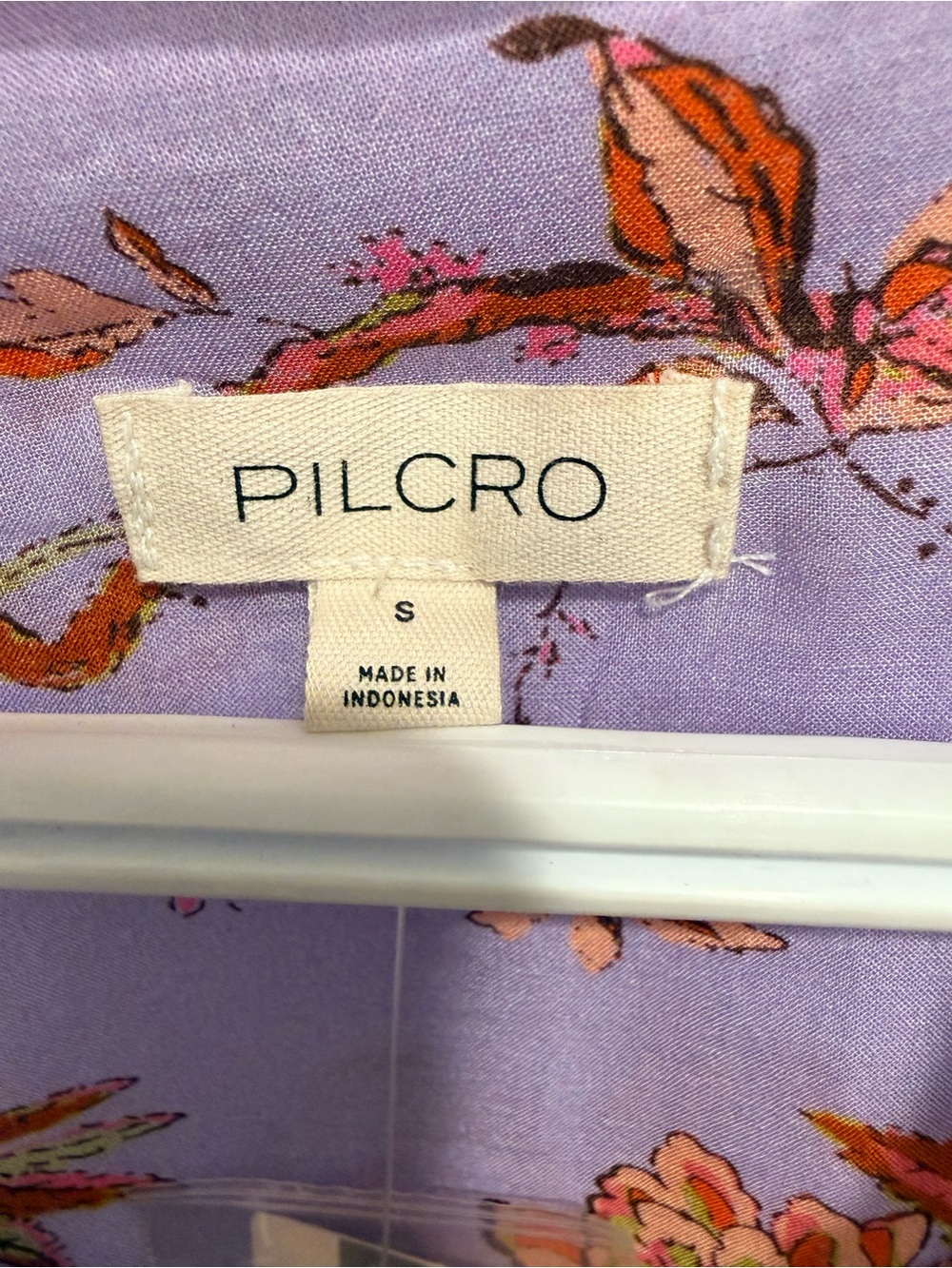 Pilcro Lavender Button-Down Shirt with Orange Floral Print - Picture 5 of 5